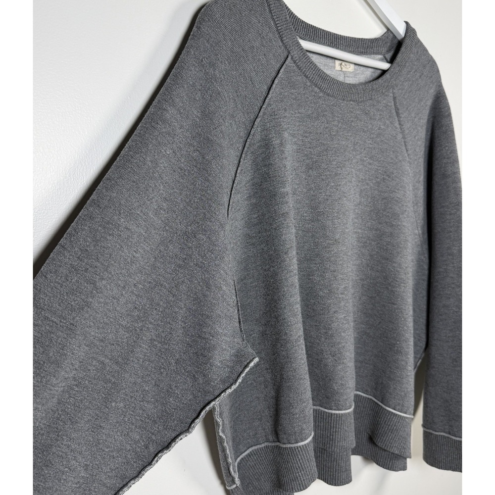 Anthropologie Pilcro Size XL The Oaklyn Cozy Boxy Crew-Neck Sweatshirt Gray - Picture 5 of 11